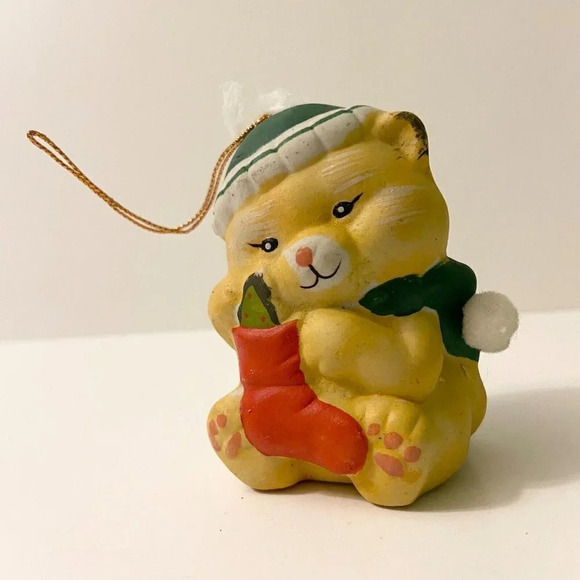Christmas Chimer Bisque Porcelain Ornament Lisas  Creations Bear Chimer - Picture 9 of 16